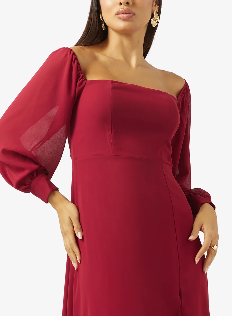 Ella Limited Edition  Off Shoulder Dress With Slit for Women | Best Price UAE